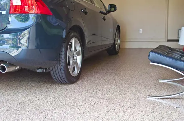 Finished residential garage floor